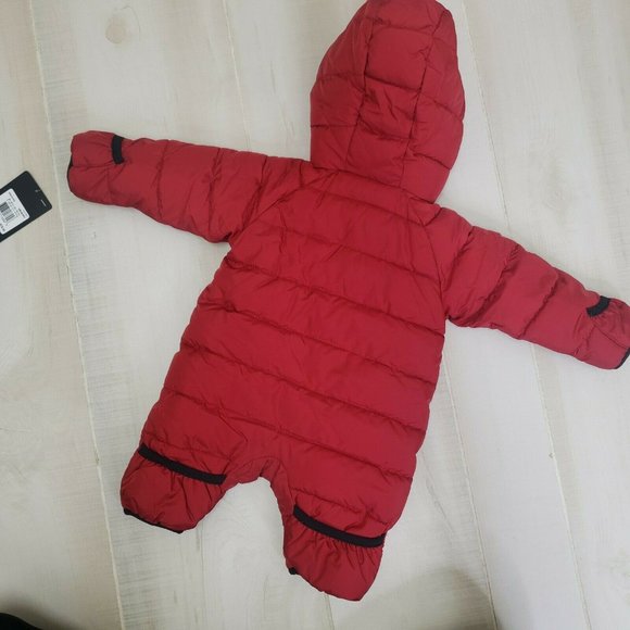 NIKE Air Jordan Newborn Baby Bunting Snowsuit Coat Black Red New Fleece Lined - Picture 7 of 8